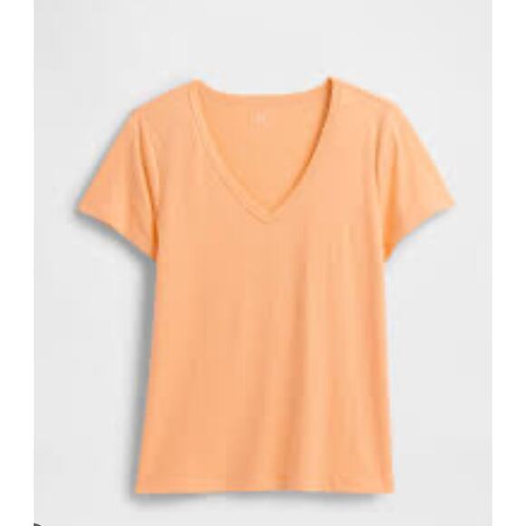 *NWT* GAP Favorite V-Neck T-Shirt/Tee. Orange Kiss. Size: S - Picture 1 of 7